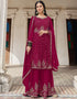 Pink Fox Georgette Palazzo Suit