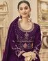 Purple Heavy Fox Georgette Anarkali Salwar Suit Closure View