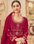 Pink Heavy Fox Georgette Anarkali Salwar Suit Closure View