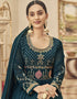 Navy Blue Heavy Fox Georgette Anarkali Salwar Suit Closure View