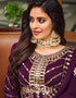 Purple Real Georgette Anarkali Suit Closure View
