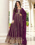 Purple Real Georgette Anarkali Suit