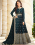 Teal Real Georgette Anarkali Suit