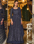 Navy Blue Real Georgette Lehenga Suit