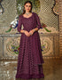 Wine Real Georgette Lehenga Suit