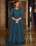 Teal Real Georgette Lehenga Suit