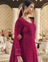 Magenta Fox Georgette Lehenga Salwar Suit Closure View