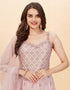 Baby Pink Heavy Fox Georgette Anarkali Salwar Suit Back View
