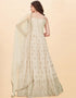 Cream Heavy Fox Georgette Anarkali Salwar Suit Back View