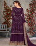 Wine Fox Georgette Sharara Suit Back View