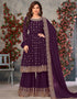 Wine Fox Georgette Sharara Suit