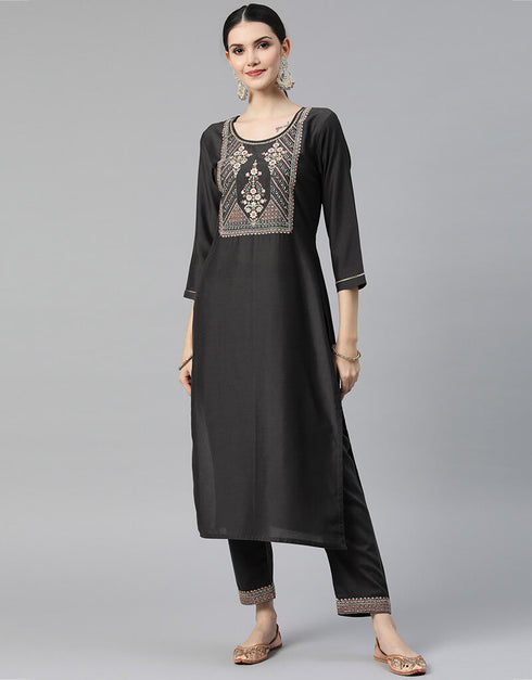 Black Muslin Pant Suit