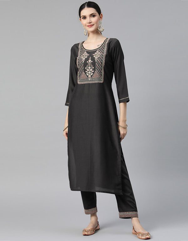 Black Muslin Pant Suit