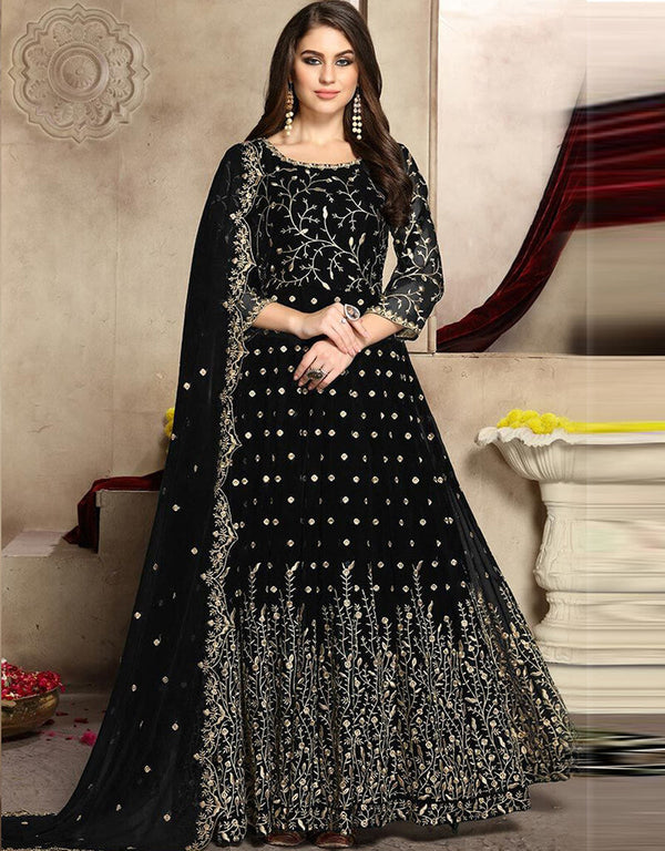 Black Fox Georgette Anarkali Salwar Suit
