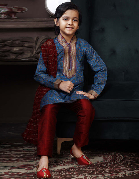 Feroze Kurta Pajama Cotton Printed