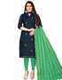 Navy Blue Chanderi Cotton Lengies Salwar Suit