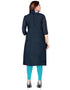 Navy Blue Chanderi Cotton Lengies Salwar Suit Salwar Kameez