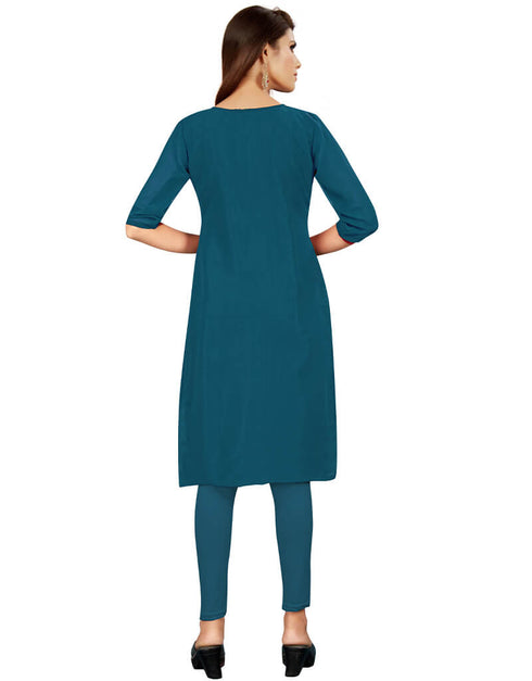 Teal Georgette Lengies Salwar Suit Back View