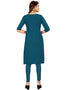Teal Georgette Lengies Salwar Suit Back View