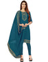 Teal Georgette Lengies Salwar Suit