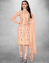 Light Peach Chanderi Chudidar Suit