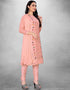 Pink Chanderi Chudidar Suit Closure View