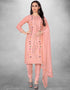 Pink Chanderi Chudidar Suit
