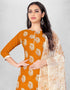 Light Brown Slub Cotton Chudidar Suit Salwar Kameez