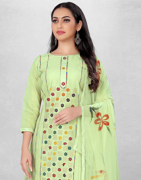 Lime Green Pure Modal Chudidar Suit Salwar Kameez