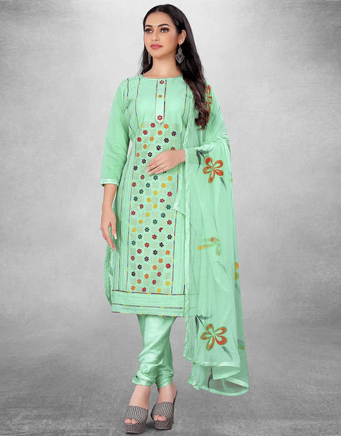 Light Green Pure Modal Chudidar Suit