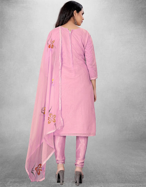 Purple Pure Modal Chudidar Suit Back View
