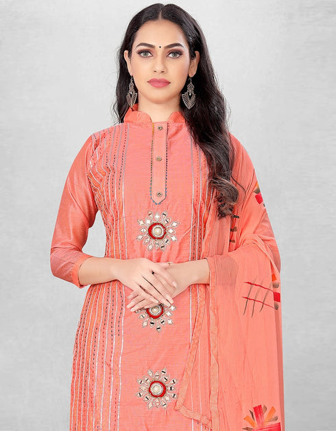 Peach Pure Modal Chudidar Suit Salwar Kameez
