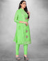 Parrot Green Pure Modal Chudidar Suit Closure View
