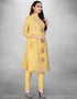 Light Mustard Pure Modal Chudidar Suit Closure View