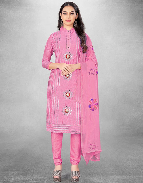 Light Pink Pure Modal Chudidar Suit
