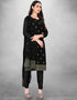 Black Georgette Chudidar Suit Closure View