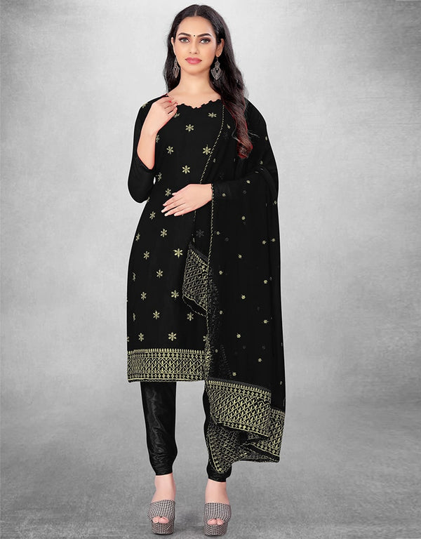 Black Georgette Chudidar Suit
