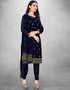 Navy Blue Georgette Chudidar Suit