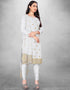 White Georgette Chudidar Suit Closure View