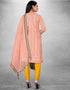 Peach Cotton Butti Chudidar Suit Back View