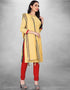 Yellow Cotton Butti Chudidar Suit Closure View