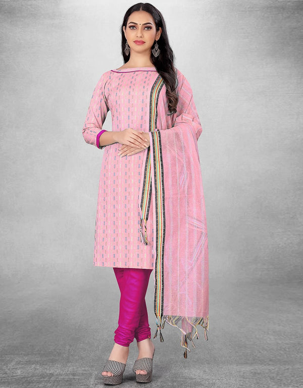 Light Purple Cotton Butti Chudidar Suit