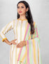 White And Yellow Cotton Butti Chudidar Suit Salwar Kameez