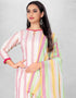 White And Pink Cotton Butti Chudidar Suit Salwar Kameez