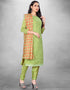 Light Olive Chanderi Chudidar Suit Closure View