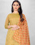 Golden Chanderi Chudidar Suit Salwar Kameez