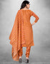Brick Chanderi Chudidar Suit Back View
