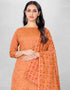 Brick Chanderi Chudidar Suit Salwar Kameez