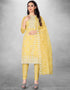 Lemon Yellow Chanderi Chudidar Suit