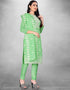 Light Green Chanderi Chudidar Suit Closure View